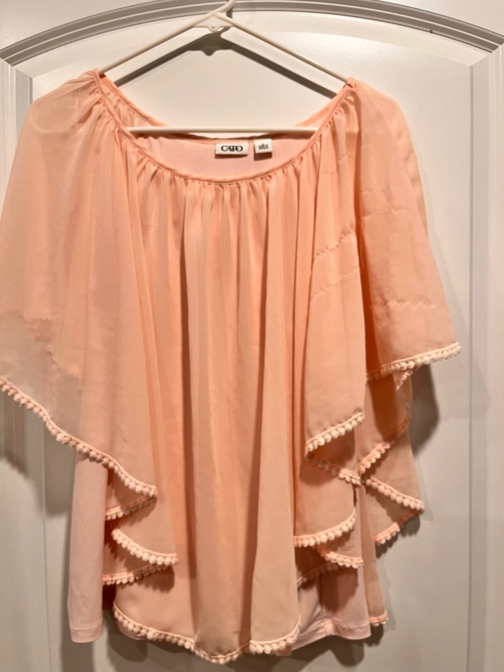 Cato Chiffon Blouse in Light Peach